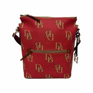 Dooney & Bourke Red/Tan Logo Leather Handbag